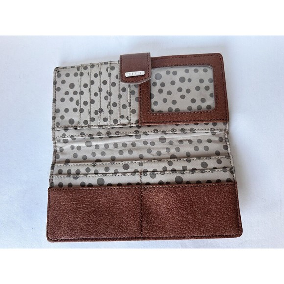 Relic by Fossil Brown Cognac Wallet Faux Leather Bifold Slim Design - Picture 2 of 6